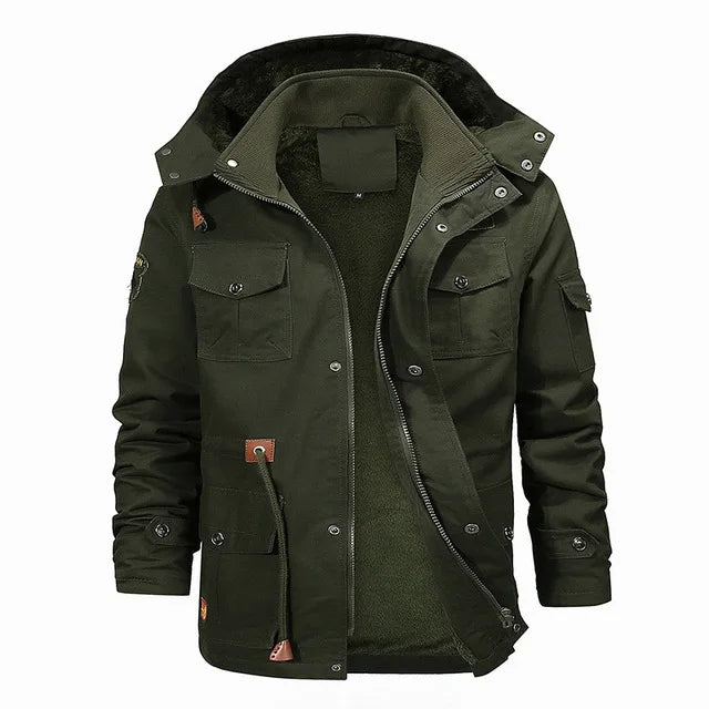 Jaqueta Masculina Cargo Stiff Romenzi RZ212 com forro acolchoado, design resistente e zíper durável. Elegância e funcionalidade para dias frios.