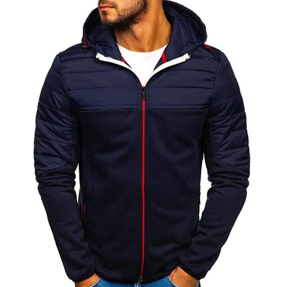 Jaqueta Masculina Casual Basic Romenzi RZ221 com forro acolchoado, design versátil e zíper durável. Elegância e proteção contra o frio para o homem moderno.