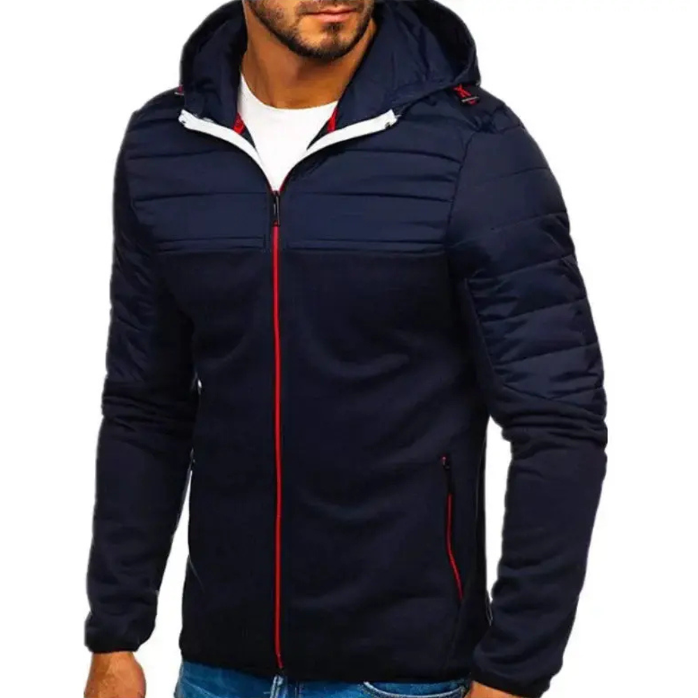Jaqueta Masculina Casual Basic Romenzi RZ221 com forro acolchoado, design versátil e zíper durável. Elegância e proteção contra o frio para o homem moderno.