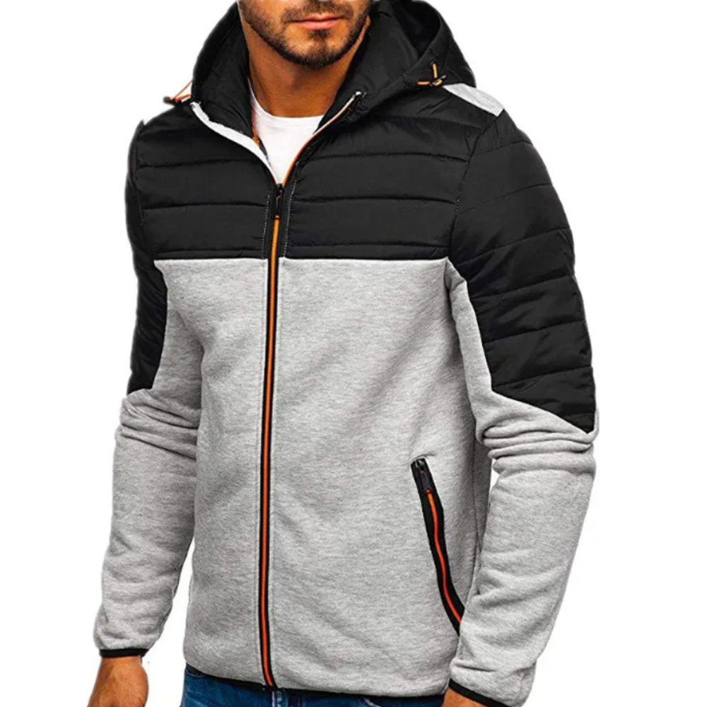 Jaqueta Masculina Casual Basic Romenzi RZ221 com forro acolchoado, design versátil e zíper durável. Elegância e proteção contra o frio para o homem moderno.