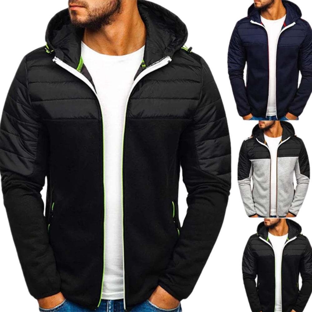 Jaqueta Masculina Casual Basic Romenzi RZ221 com forro acolchoado, design versátil e zíper durável. Elegância e proteção contra o frio para o homem moderno.
