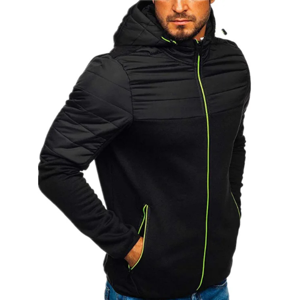 Jaqueta Masculina Casual Basic Romenzi RZ221 com forro acolchoado, design versátil e zíper durável. Elegância e proteção contra o frio para o homem moderno.