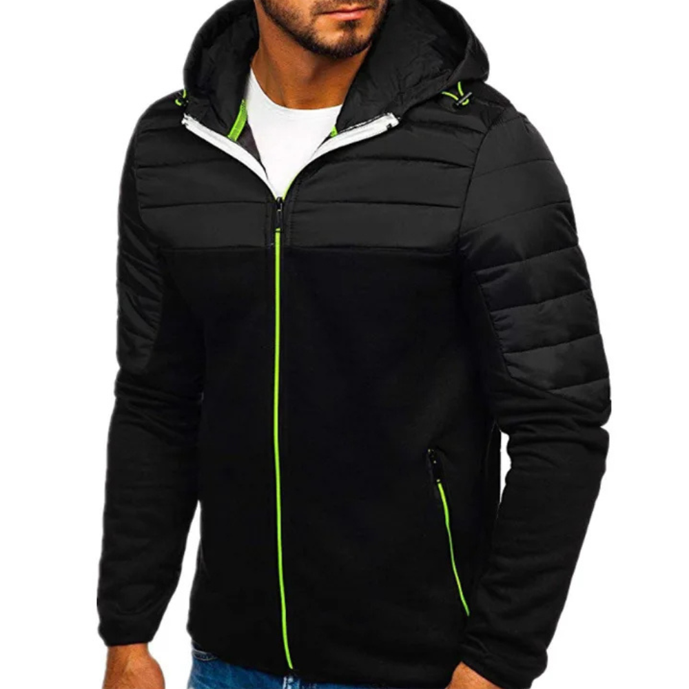 Jaqueta Masculina Casual Basic Romenzi RZ221 com forro acolchoado, design versátil e zíper durável. Elegância e proteção contra o frio para o homem moderno.