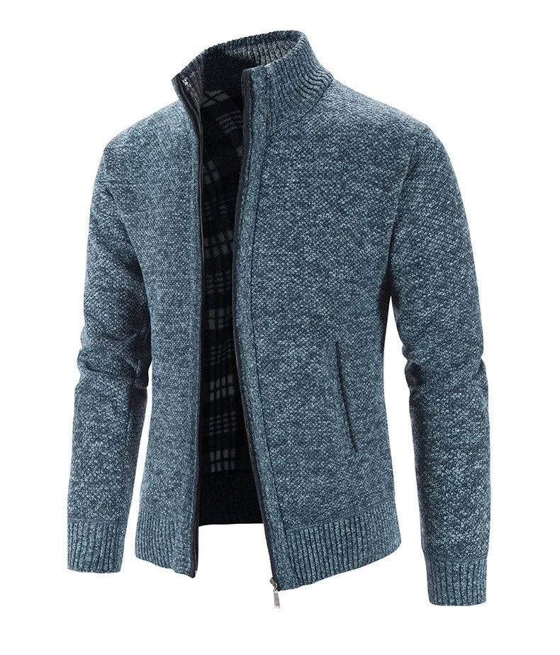 Jaqueta Masculina Casual Crochet Romenzi RZ219 com forro acolchoado, zíper durável e ajuste confortável, ideal para aquecimento e estilo em dias frios.