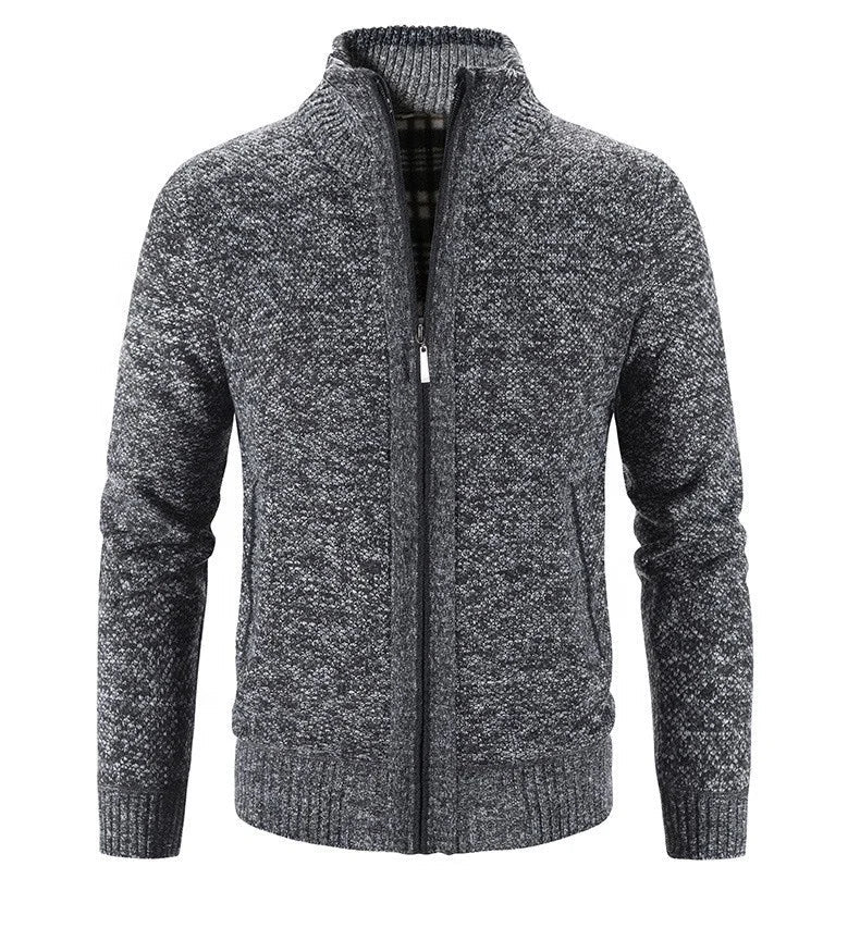 Jaqueta Masculina Casual Crochet Romenzi RZ219 com forro acolchoado, zíper durável e ajuste confortável, ideal para aquecimento e estilo em dias frios.