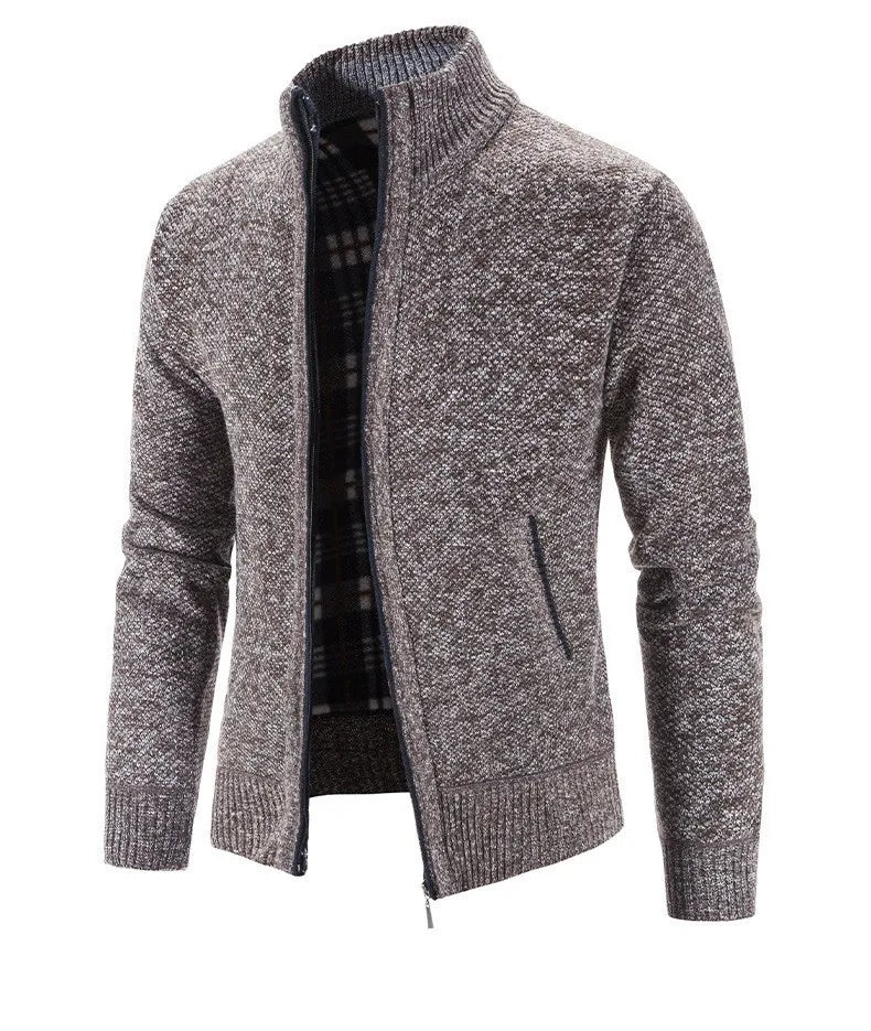 Jaqueta Masculina Casual Crochet Romenzi RZ219 com forro acolchoado, zíper durável e ajuste confortável, ideal para aquecimento e estilo em dias frios.