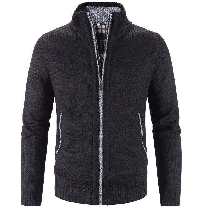 Jaqueta Masculina Casual Crochet Romenzi RZ219 com forro acolchoado, zíper durável e ajuste confortável, ideal para aquecimento e estilo em dias frios.