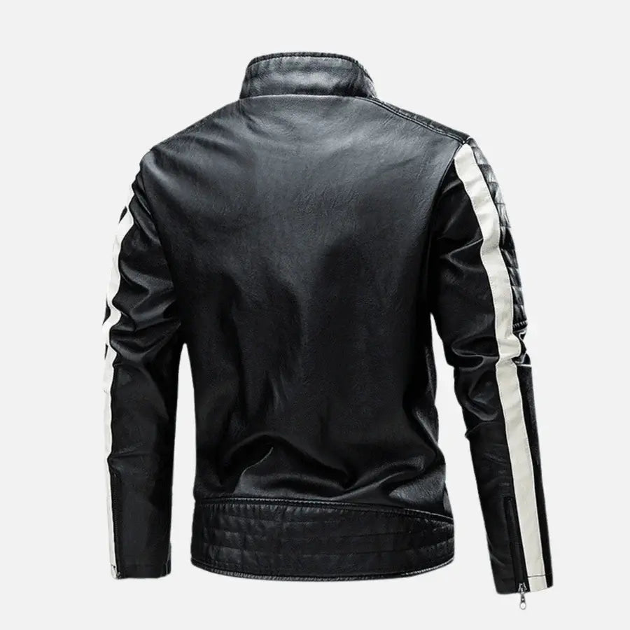 Jaqueta Masculina de Couro Original Romenzi RZ158 confeccionada em couro premium, com costuras reforçadas e design clássico e versátil.
