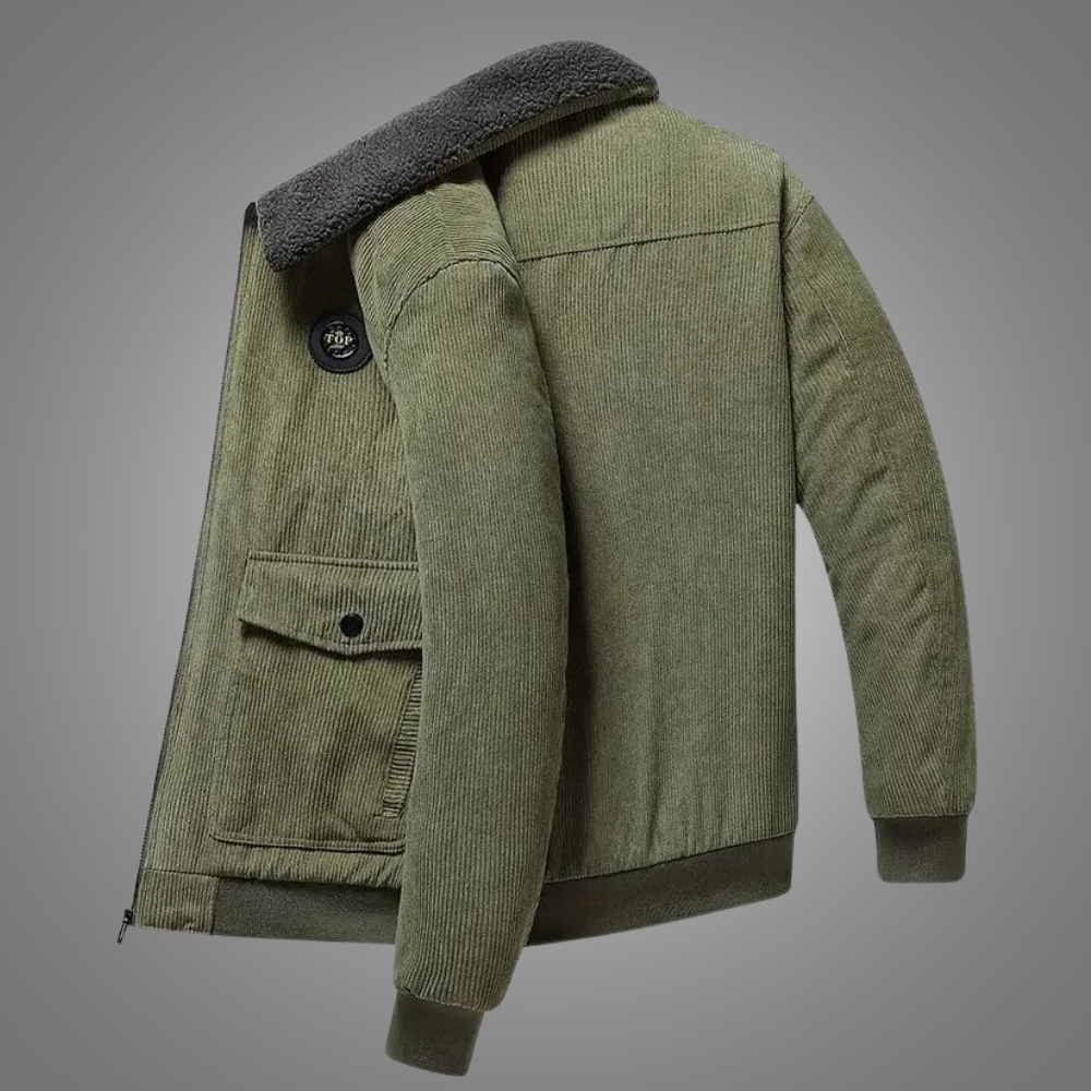 Jaqueta Masculina de Veludo Romenzi RZ203, possui um design elegante, forro acolchoado para excelente isolamento térmico e máximo conforto.