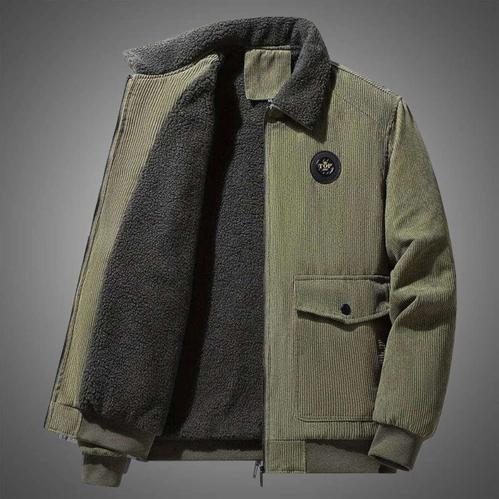 Jaqueta Masculina de Veludo Romenzi RZ203, possui um design elegante, forro acolchoado para excelente isolamento térmico e máximo conforto.