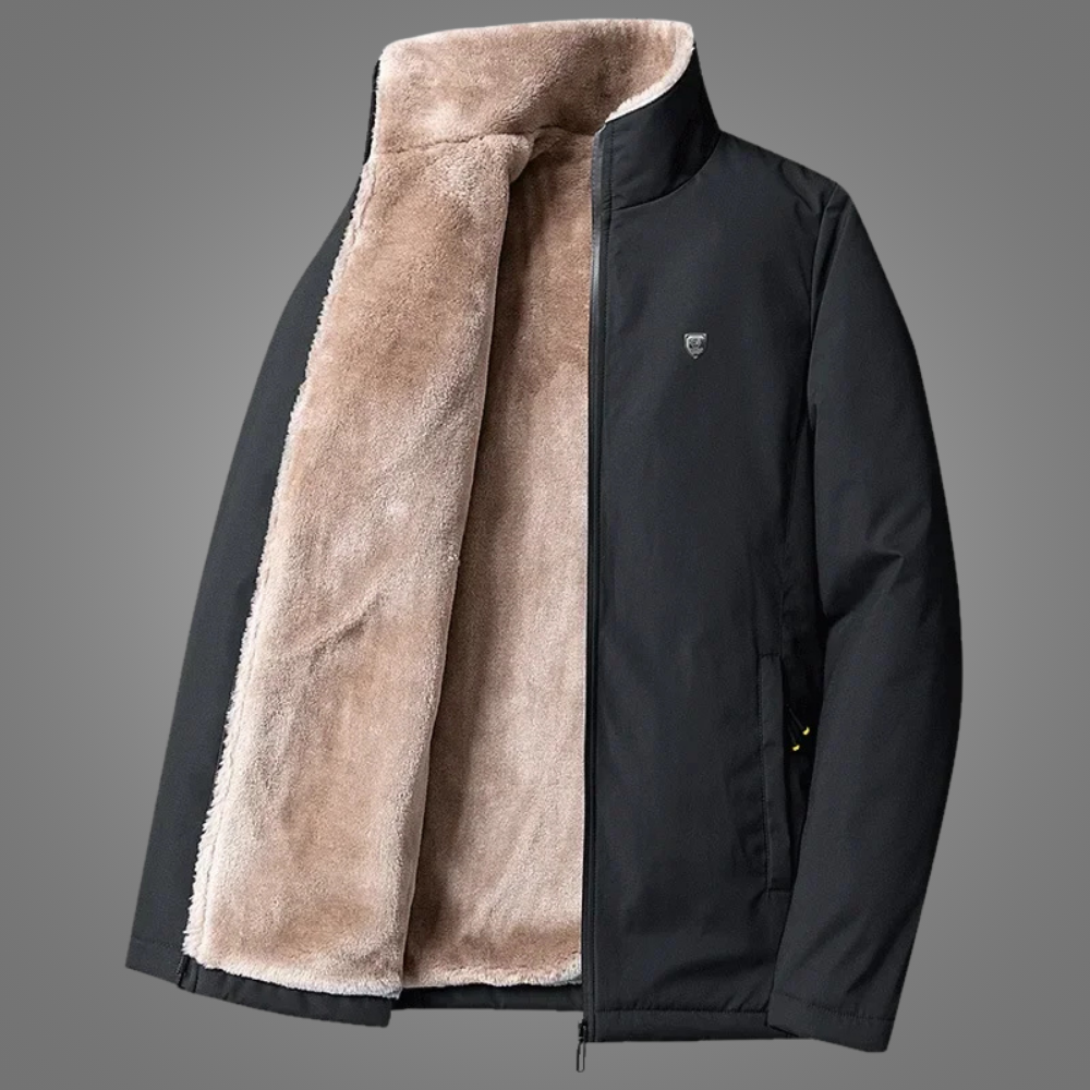 Jaqueta Masculina Inverno Elegance Romenzi RZ217 com forro acolchoado, ajuste confortável e zíper durável, perfeita para proteção e estilo em dias frios.