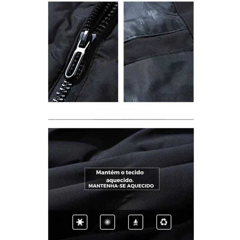 Jaqueta Masculina Inverno Masked Romenzi RZ216 com forro acolchoado, zíper de alumínio durável, ajuste confortável e proteção contra ventos frios.