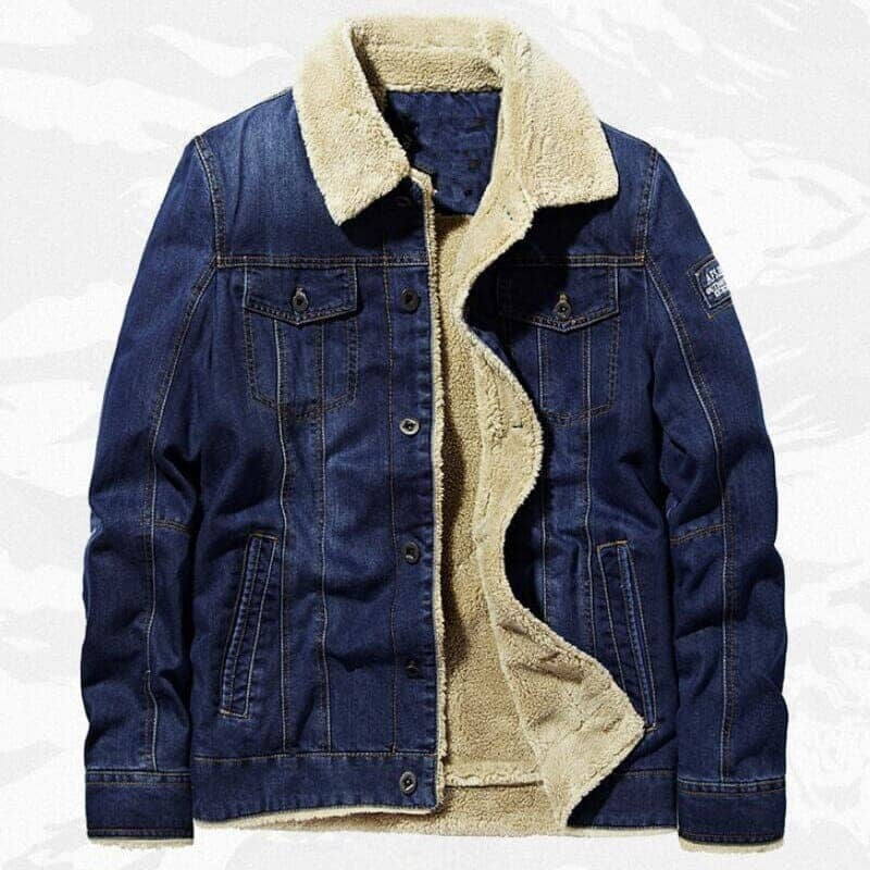 Jaqueta Masculina Jeans American Romenzi RZ191 em tecido acolchoado, design moderno e resistente.