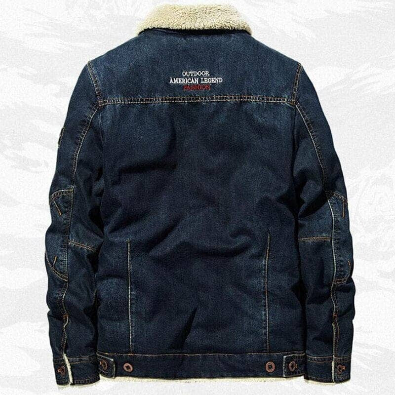 Jaqueta Masculina Jeans American Romenzi RZ191 em tecido acolchoado, design moderno e resistente.