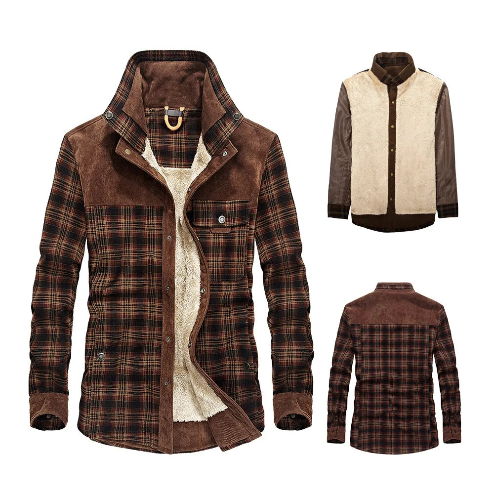 Jaqueta Masculina Xadrez Romenzi RZ178 com padrão xadrez exclusivo, acabamento premium e conforto térmico para compor looks modernos e sofisticados.