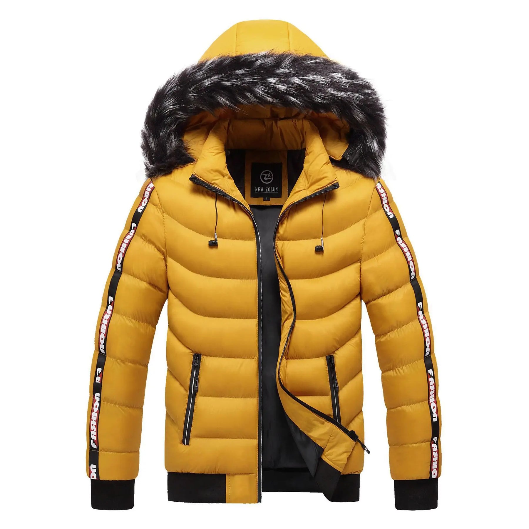 Jaqueta Puffer Masculina com Capuz Romenzi RZ225 com capuz forrado, acolchoada e elegante, oferecendo conforto e estilo.