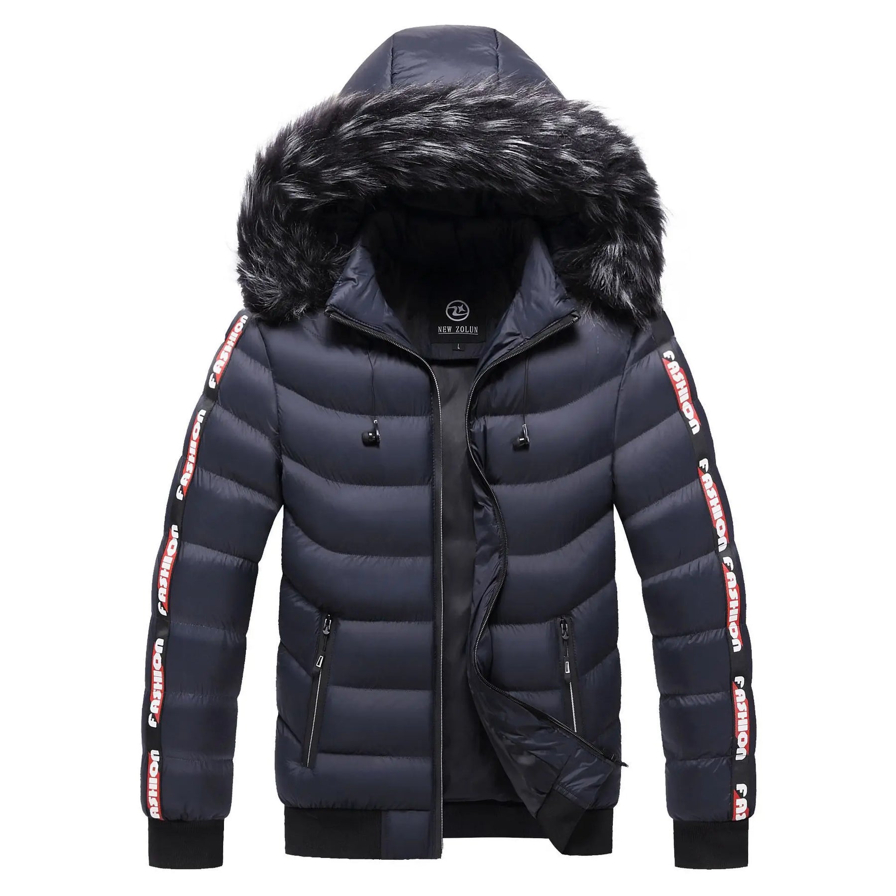 Jaqueta Puffer Masculina com Capuz Romenzi RZ225 com capuz forrado, acolchoada e elegante, oferecendo conforto e estilo.