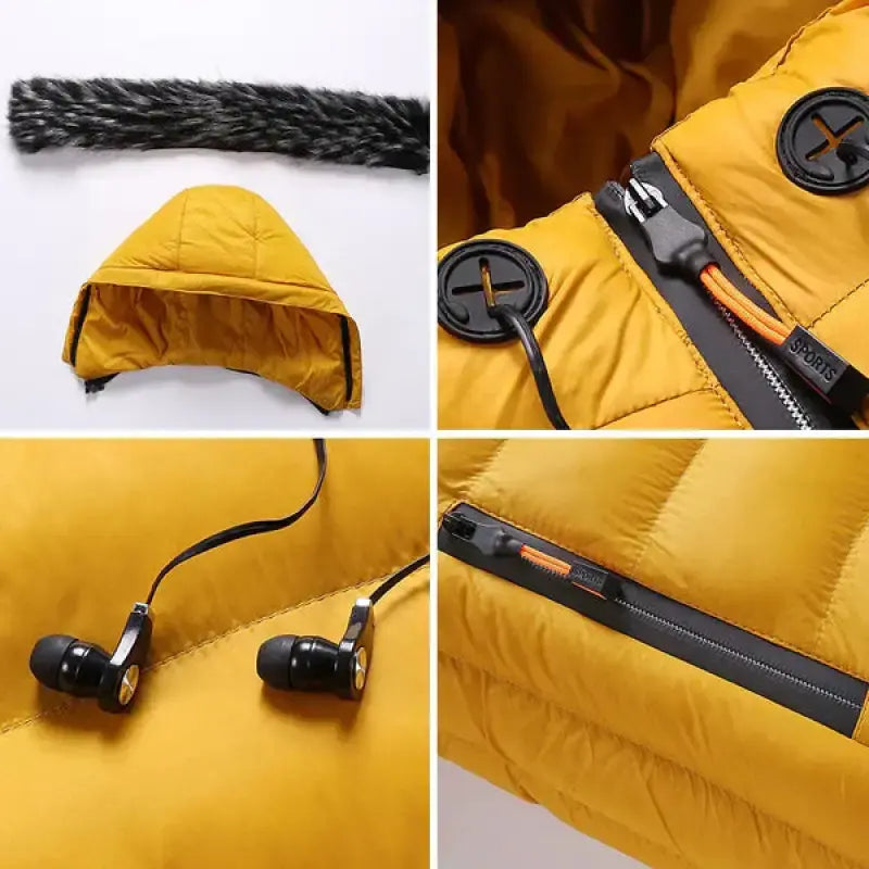 Jaqueta Puffer Masculina com Capuz Romenzi RZ225 com capuz forrado, acolchoada e elegante, oferecendo conforto e estilo.