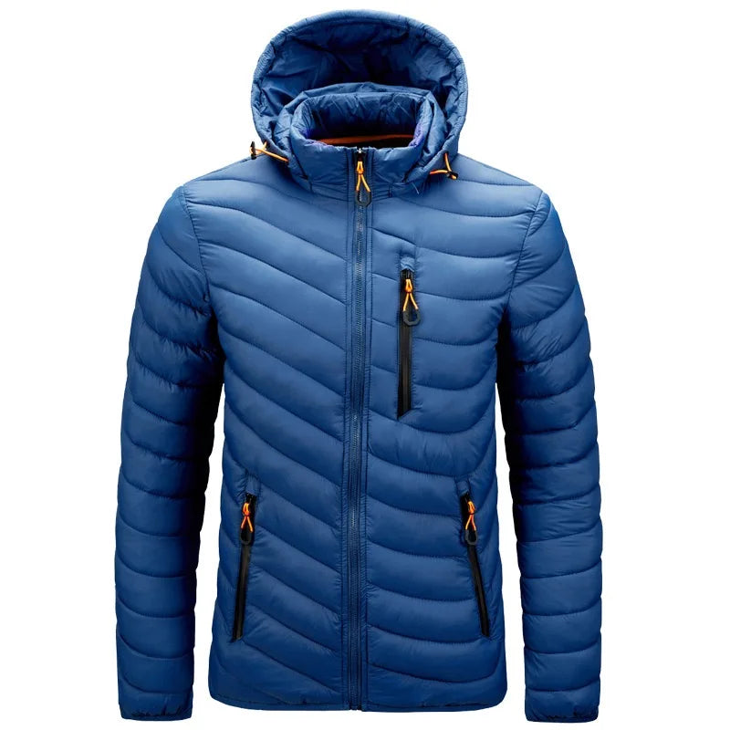 Jaqueta Puffer Masculina IceWear Romenzi RZ164 com capuz removível, design moderno e proteção térmica.