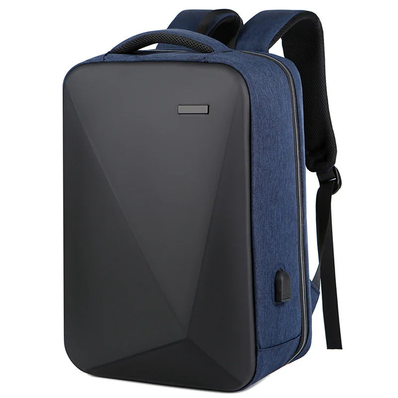 Mochila Executiva Romenzi RZ067 com tecido impermeável, compartimento para notebook 15'', porta USB, trava TSA e design moderno e funcional.