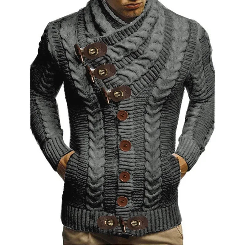 Moletom Masculino Casual Romenzi Elegance RZ116 - estilo britânico, gola alta, conforto térmico e material premium resistente.