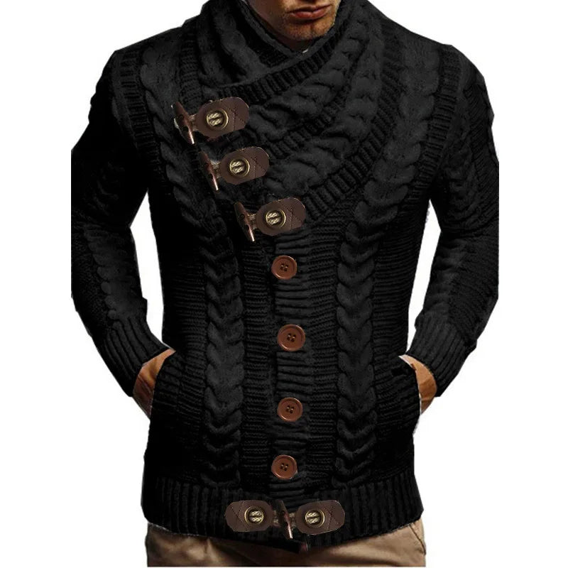 Moletom Masculino Casual Romenzi Elegance RZ116 - estilo britânico, gola alta, conforto térmico e material premium resistente.