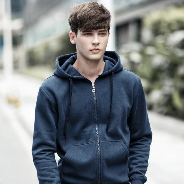 Moletom Masculino com Zíper Romenzi RZ114 com design moderno capuz e material premium que combina estilo casual e proteção contra o frio
