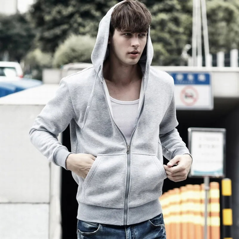 Moletom Masculino com Zíper Romenzi RZ114 com design moderno capuz e material premium que combina estilo casual e proteção contra o frio
