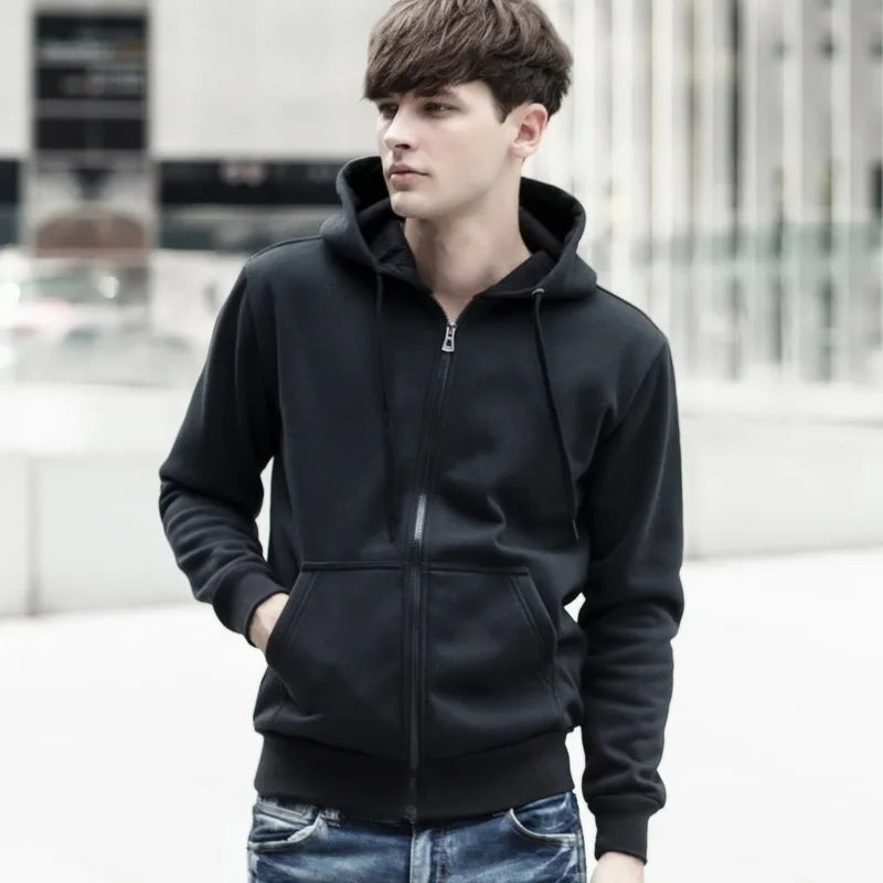 Moletom Masculino com Zíper Romenzi RZ114 com design moderno capuz e material premium que combina estilo casual e proteção contra o frio