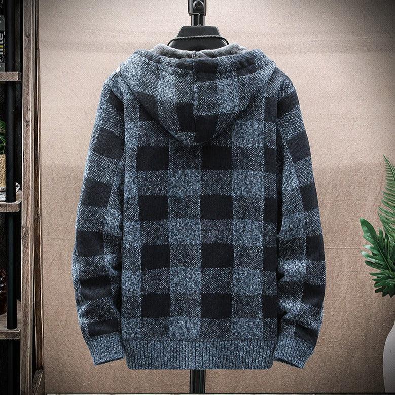 Moletom Masculino Xadrez com Capuz Romenzi RZ103 em padrão clássico material premium e capuz que oferece estilo conforto e proteção nos dias frios