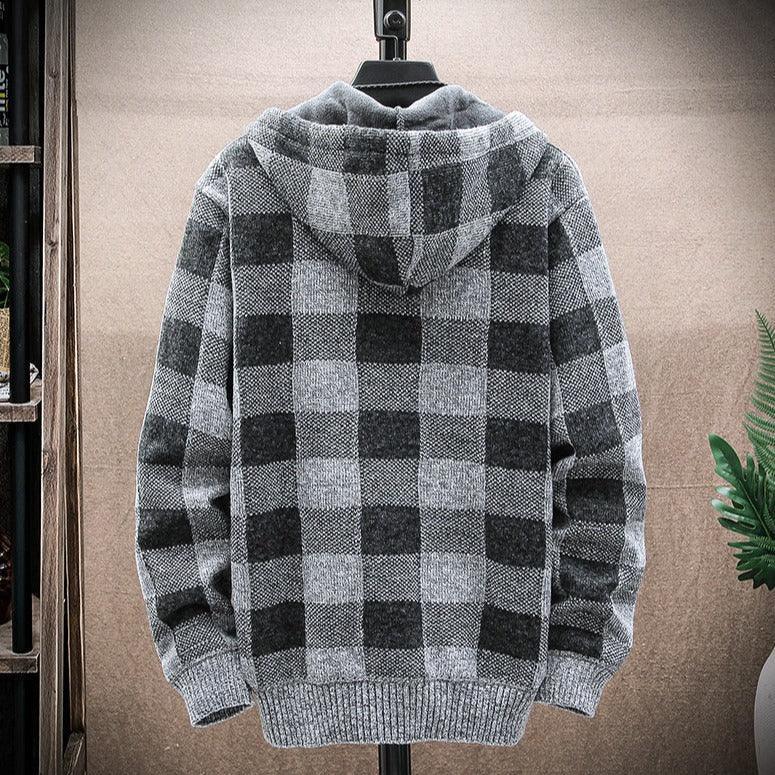 Moletom Masculino Xadrez com Capuz Romenzi RZ103 em padrão clássico material premium e capuz que oferece estilo conforto e proteção nos dias frios