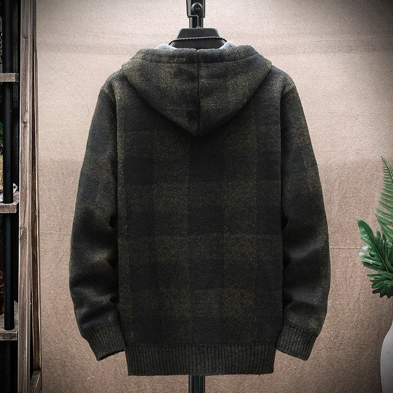 Moletom Masculino Xadrez com Capuz Romenzi RZ103 em padrão clássico material premium e capuz que oferece estilo conforto e proteção nos dias frios
