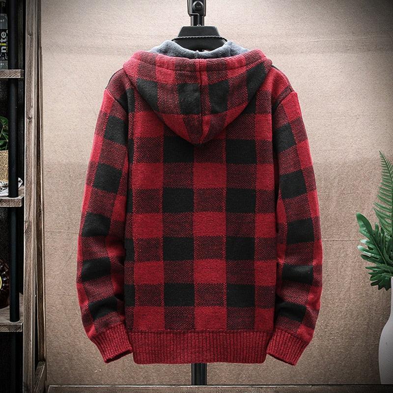 Moletom Masculino Xadrez com Capuz Romenzi RZ103 em padrão clássico material premium e capuz que oferece estilo conforto e proteção nos dias frios
