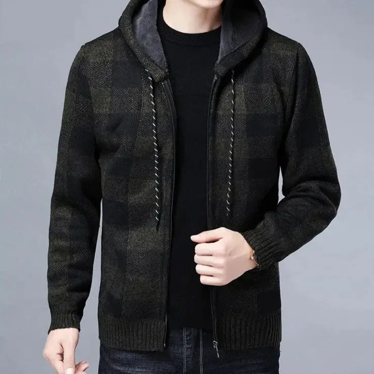 Moletom Xadrez Masculino com Capuz Romenzi RZ110 com design xadrez elegante capuz e conforto que combinam estilo casual e modernidade