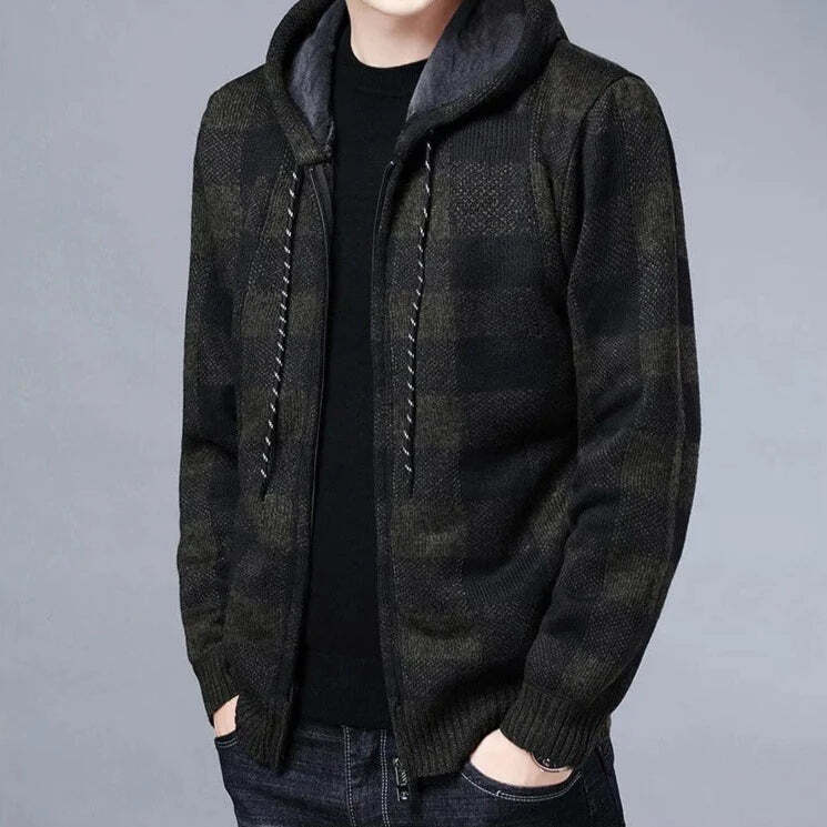 Moletom Xadrez Masculino com Capuz Romenzi RZ110 com design xadrez elegante capuz e conforto que combinam estilo casual e modernidade