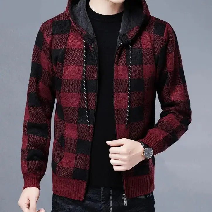 Moletom Xadrez Masculino com Capuz Romenzi RZ110 com design xadrez elegante capuz e conforto que combinam estilo casual e modernidade