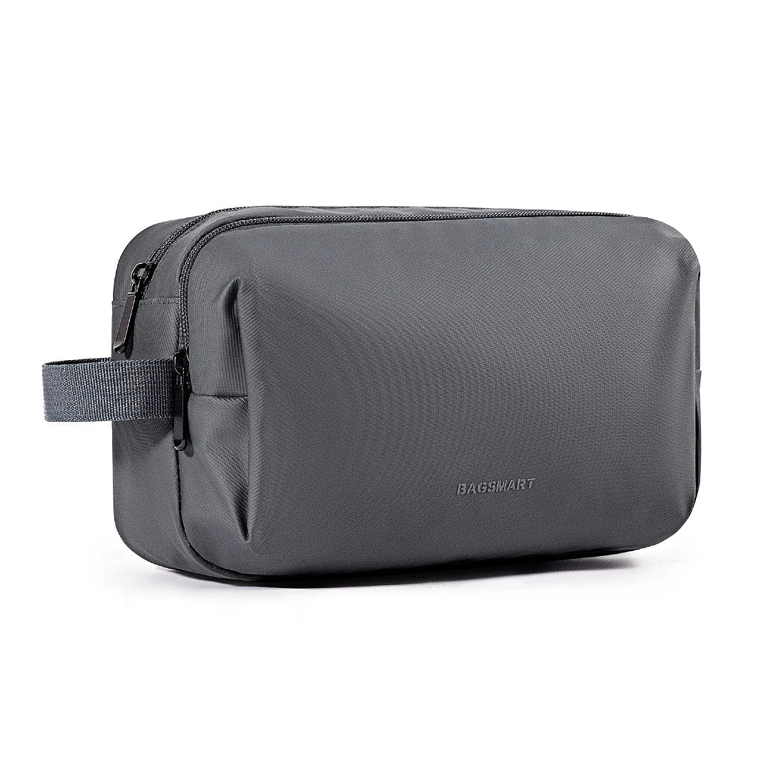 Nécessaire Bagsmart Romenzi Murphy RZ676 em destaque, modelo sofisticado disponível em azul, preto e cinza que oferece organização, estilo e praticidade.