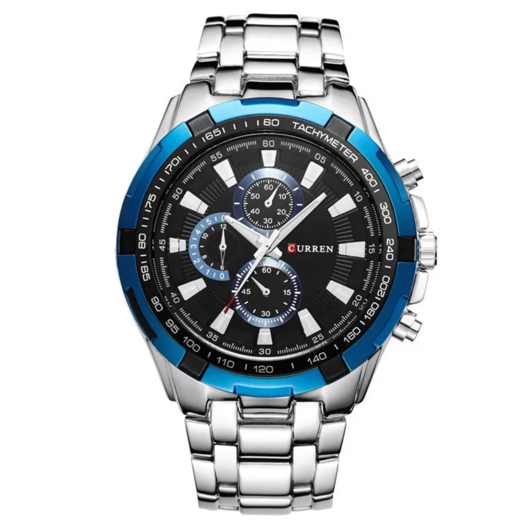 Relógio Masculino Romenzi Cardster RZ704 com pulseira em aço inoxidável 904L, mostrador em vidro de safira e design sofisticado que une estilo e durabilidade.