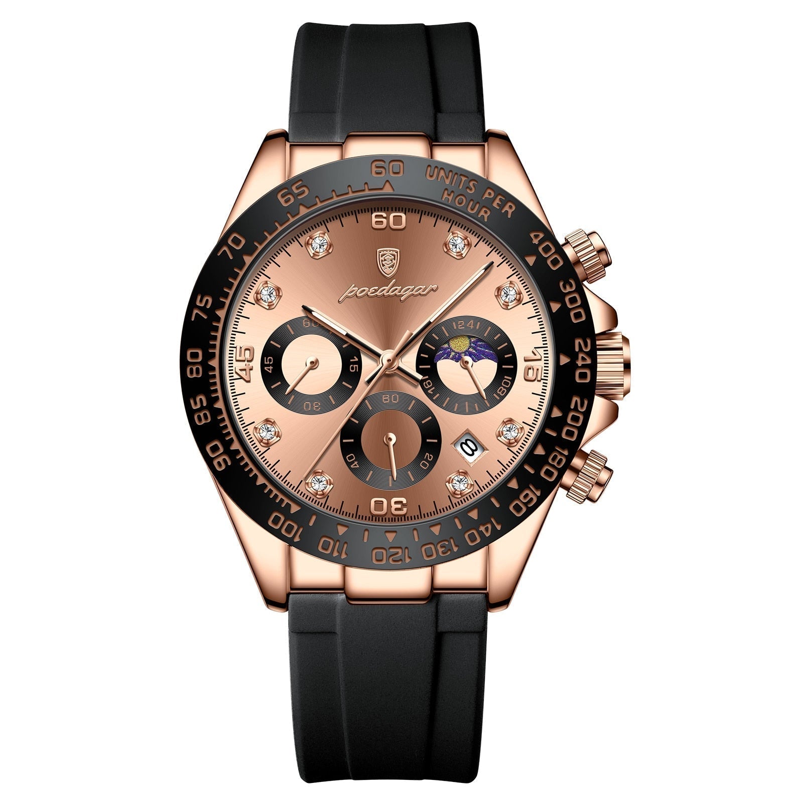 Relógio Masculino Romenzi Chronotype RZ706 com pulseira em aço inox 904L e vidro de safira, design sofisticado e resistente que une precisão e estilo.