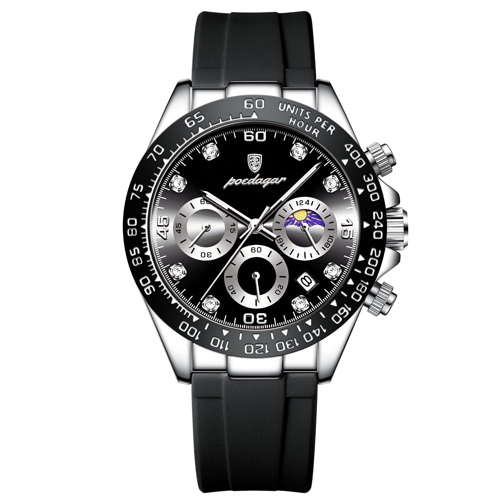 Relógio Masculino Romenzi Chronotype RZ706 com pulseira em aço inox 904L e vidro de safira, design sofisticado e resistente que une precisão e estilo.