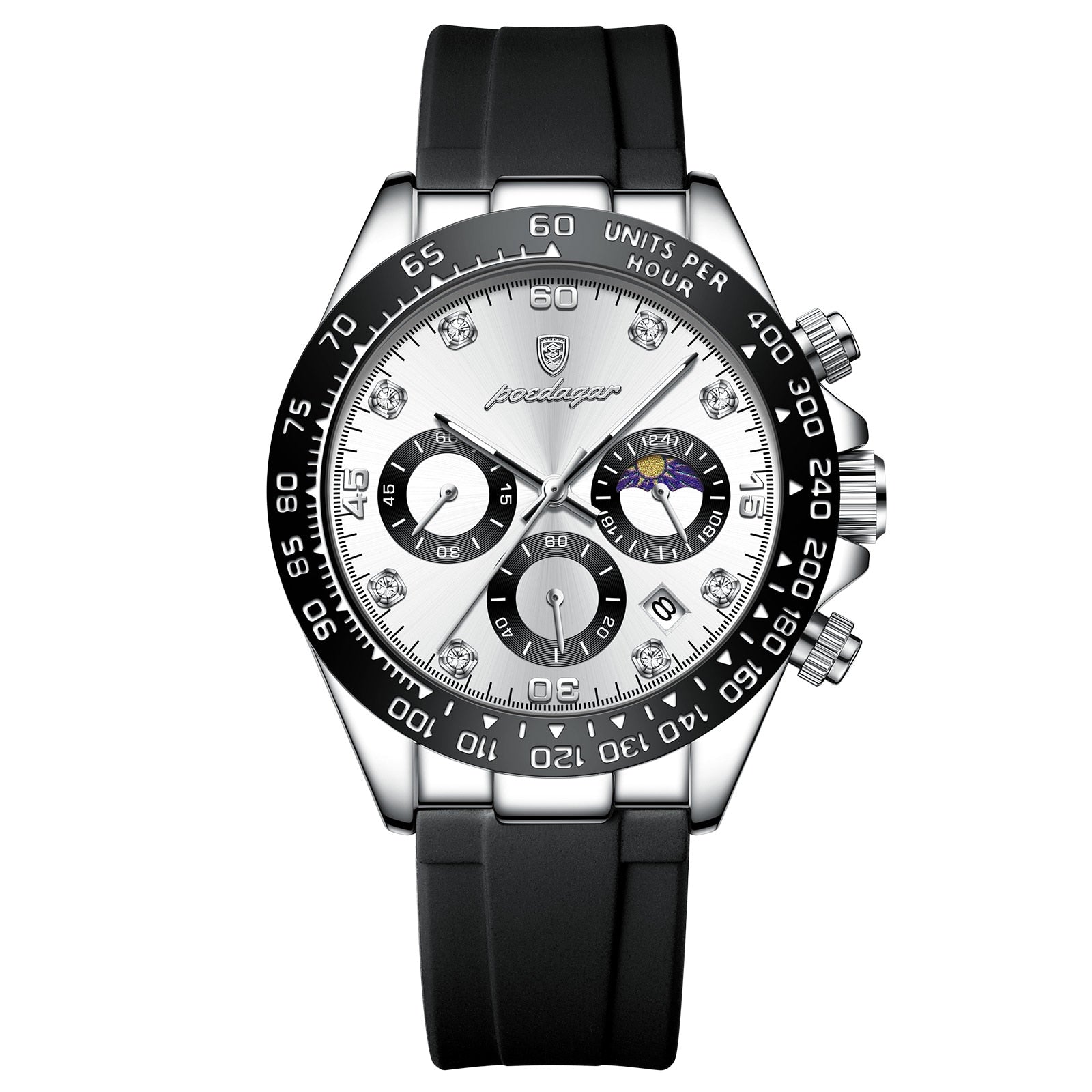 Relógio Masculino Romenzi Chronotype RZ706 com pulseira em aço inox 904L e vidro de safira, design sofisticado e resistente que une precisão e estilo.