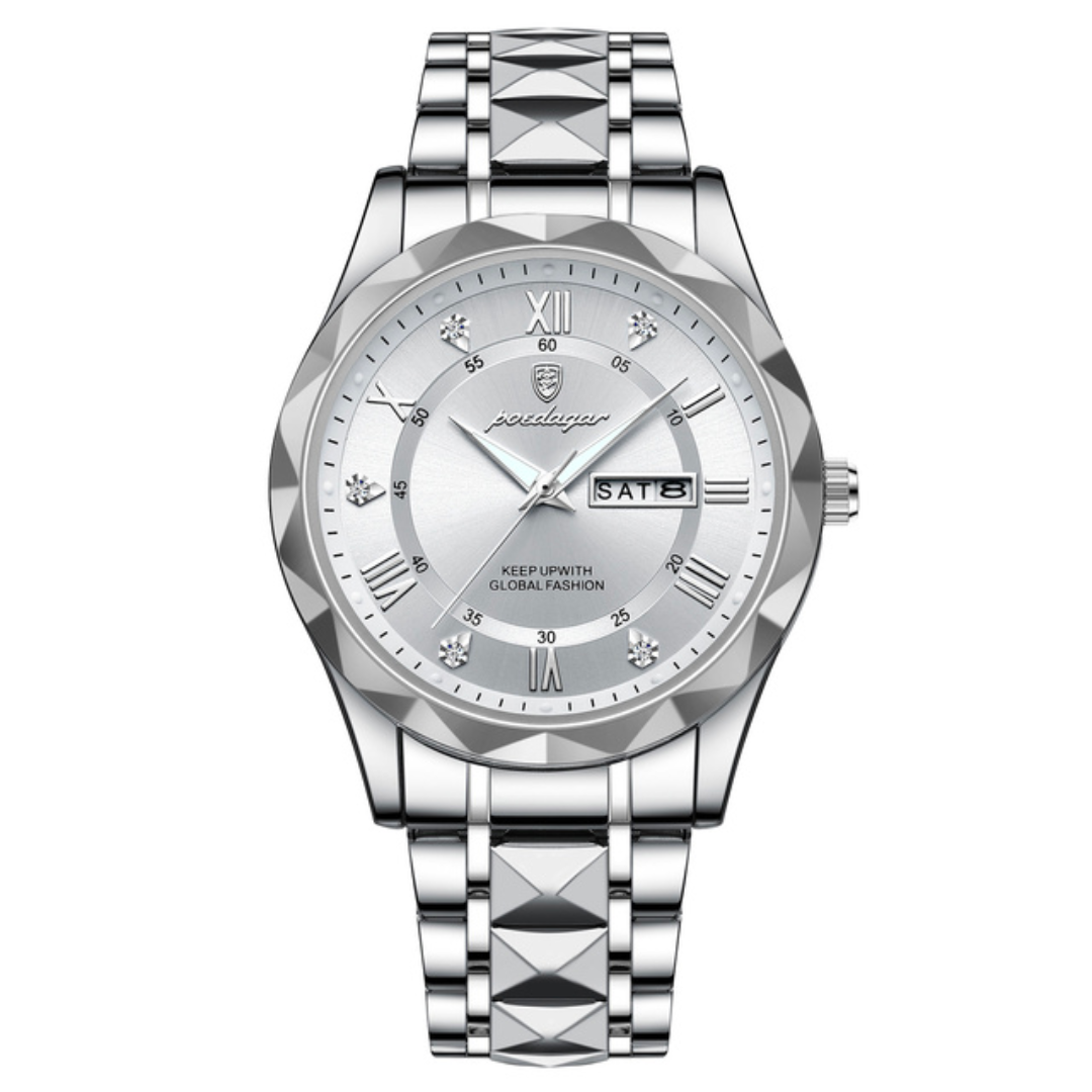 Relógio Masculino Romenzi Polyonix RZ720 com pulseira ajustável, resistência à água e design sofisticado que une estilo, durabilidade e conforto.