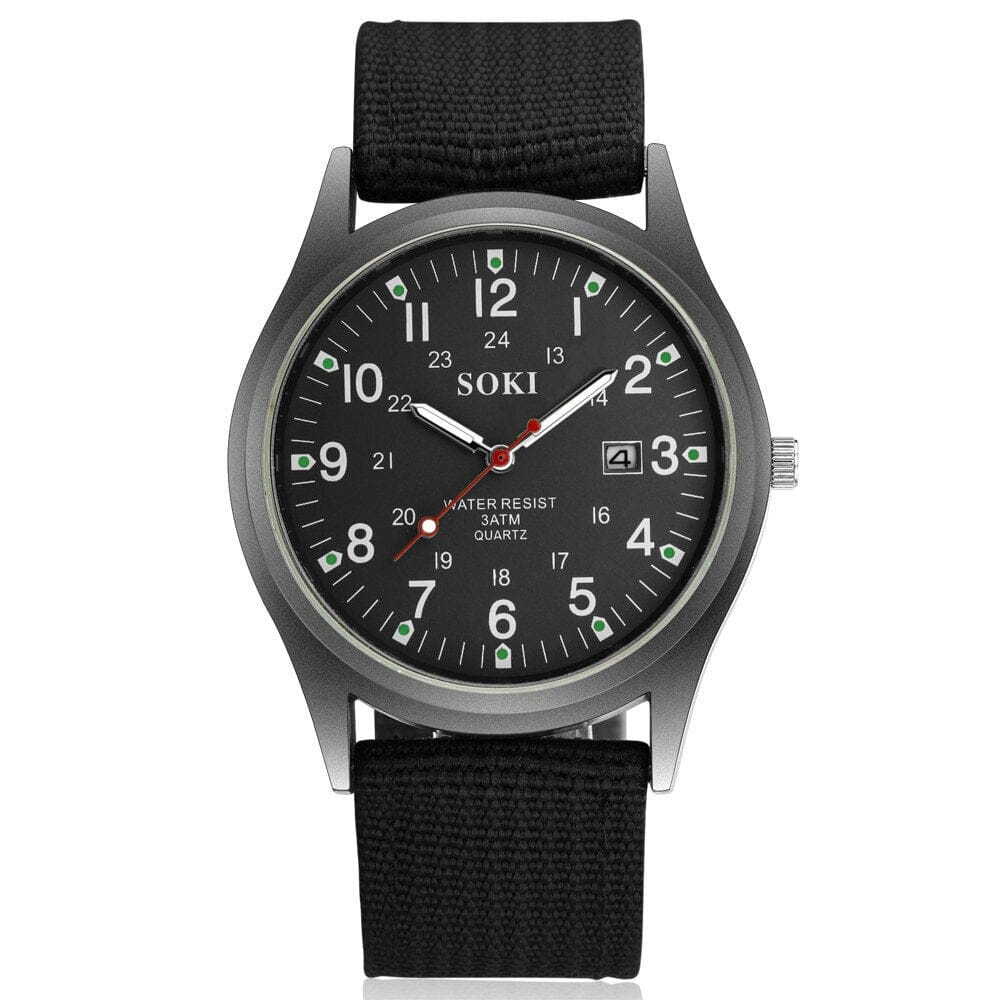 Relógio Masculino SOKI Romenzi RZ534 com design robusto, pulseira em corda naval ultra resistente, vidro de quartzo e resistência à água até 30 metros.