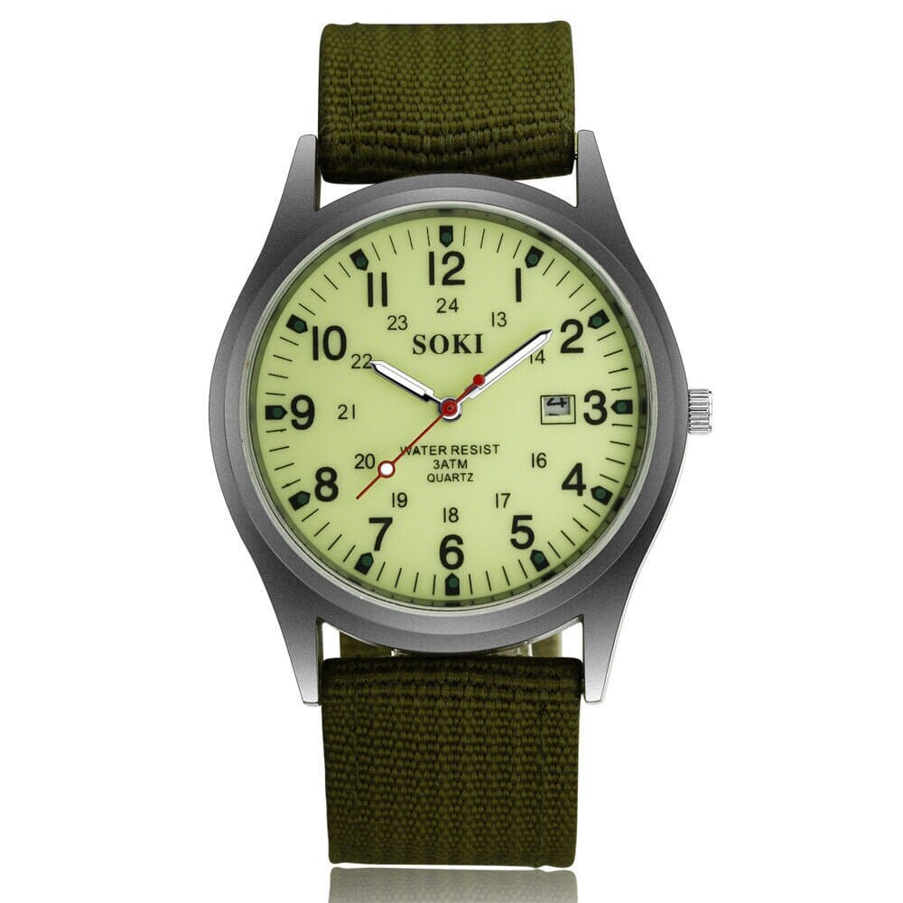 Relógio Masculino SOKI Romenzi RZ534 com design robusto, pulseira em corda naval ultra resistente, vidro de quartzo e resistência à água até 30 metros.