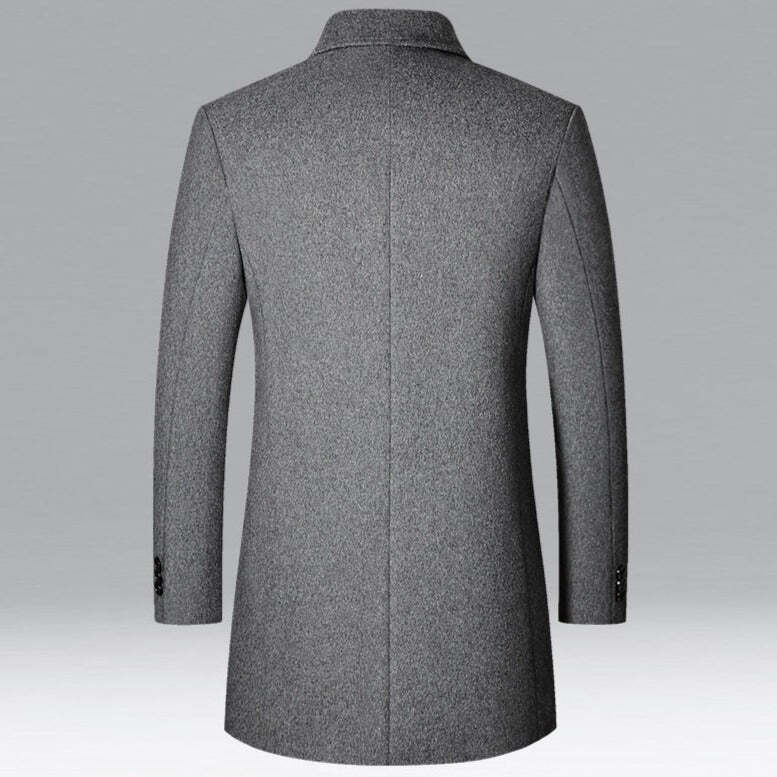 Sobretudo Masculino de Lã Grife Romenzi RZ093, com gola polo, corte perfeito e tecido premium, ideal para homens elegantes em diversas ocasiões.