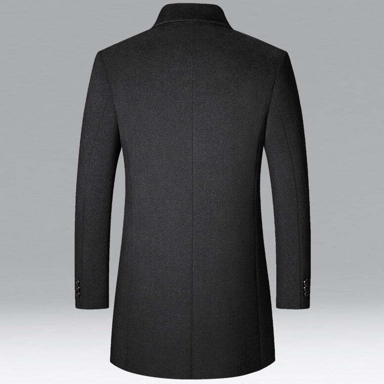 Sobretudo Masculino de Lã Grife Romenzi RZ093, com gola polo, corte perfeito e tecido premium, ideal para homens elegantes em diversas ocasiões.