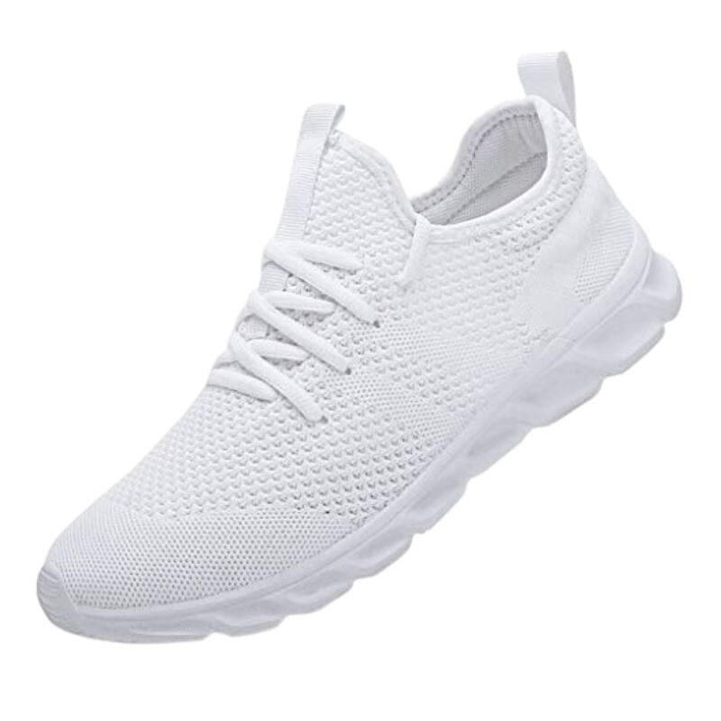 Tênis Romenzi RZ433 branco com solado ergonômico Confort Max, malha respirável Air Tech e design leve e moderno para uso diário.