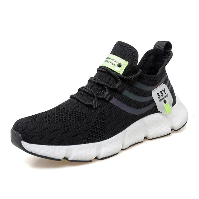 Tênis Esportivo Run Pro Romenzi RZ441 com malha mesh, palmilha TPR anatômica e solado emborrachado para máximo conforto e impacto reduzido.
