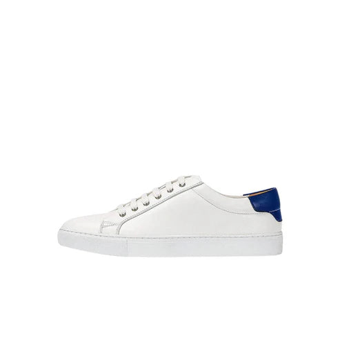 Tênis Masculino Romenzi RZ415 em couro premium azul marinho ou verde com palmilha macia e design sofisticado para conforto e estilo diário.
