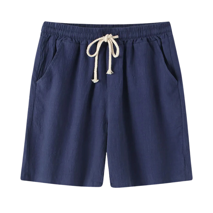 Bermuda de Linho Masculina Romenzi RZ501 feita em linho de alta qualidade, leve e respirável, com caimento clássico e elegante para estilo sofisticado.